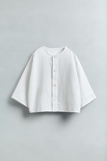 WIDE SLEEVE SHIRT - Ecru by Zara - Image 4