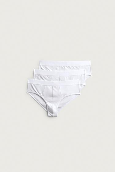 PACK 3 CUECAS SLIP BÁSICAS - Branco da Zara