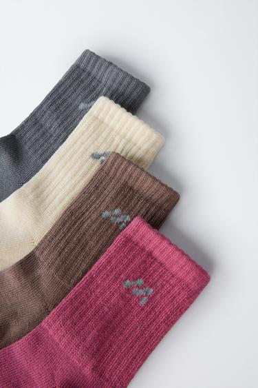4-PACK OF LOGO SOCKS - Light beige by Zara - Image 1