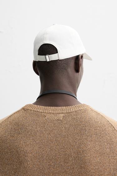 CAP WITH EMBROIDERED SLOGAN - Ecru by Zara - Image 2