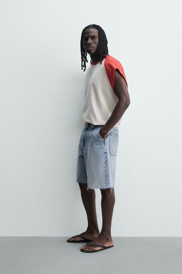 BERMUDA CHINO DENIM RELAXED FIT - Bleu de Zara - Image 3