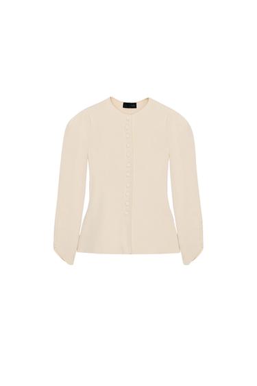 CHAQUETA PUNTO MANGA ABULLONADA
