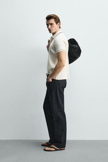 POLO CANNELÉ REGULAR FIT - Blanc cassé de Zara - Image 3