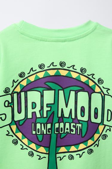PALM TREE PRINT T-SHIRT - Fluorescent lime by Zara - Image 3