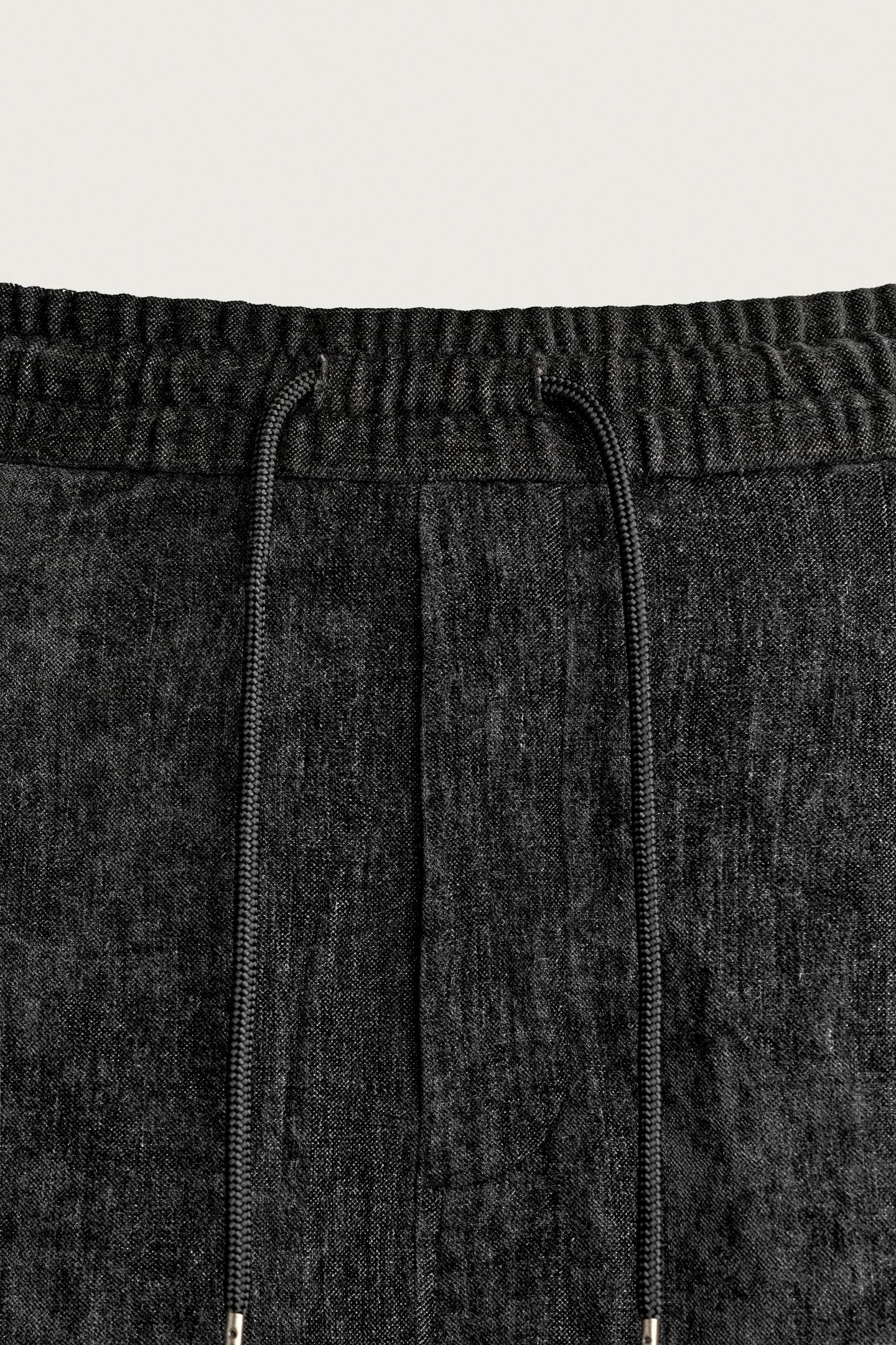 Мужские брюки Zara Soft Irregular Wash-Effect, цвет: Чёрный / Экрю — фото 8