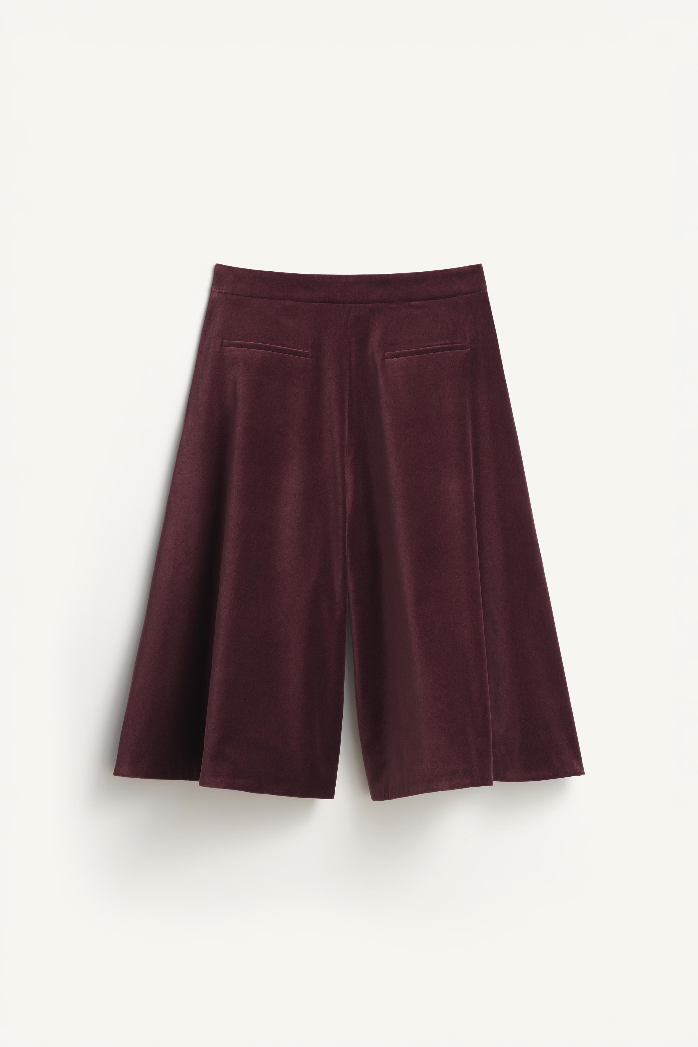 LIMITED EDITION WIDE-LEG VELVET BERMUDA SHORTS