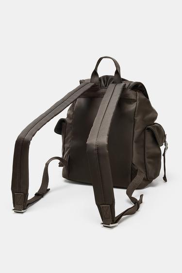 Zara STRAPPY BACKPACK - Chocolate Brown