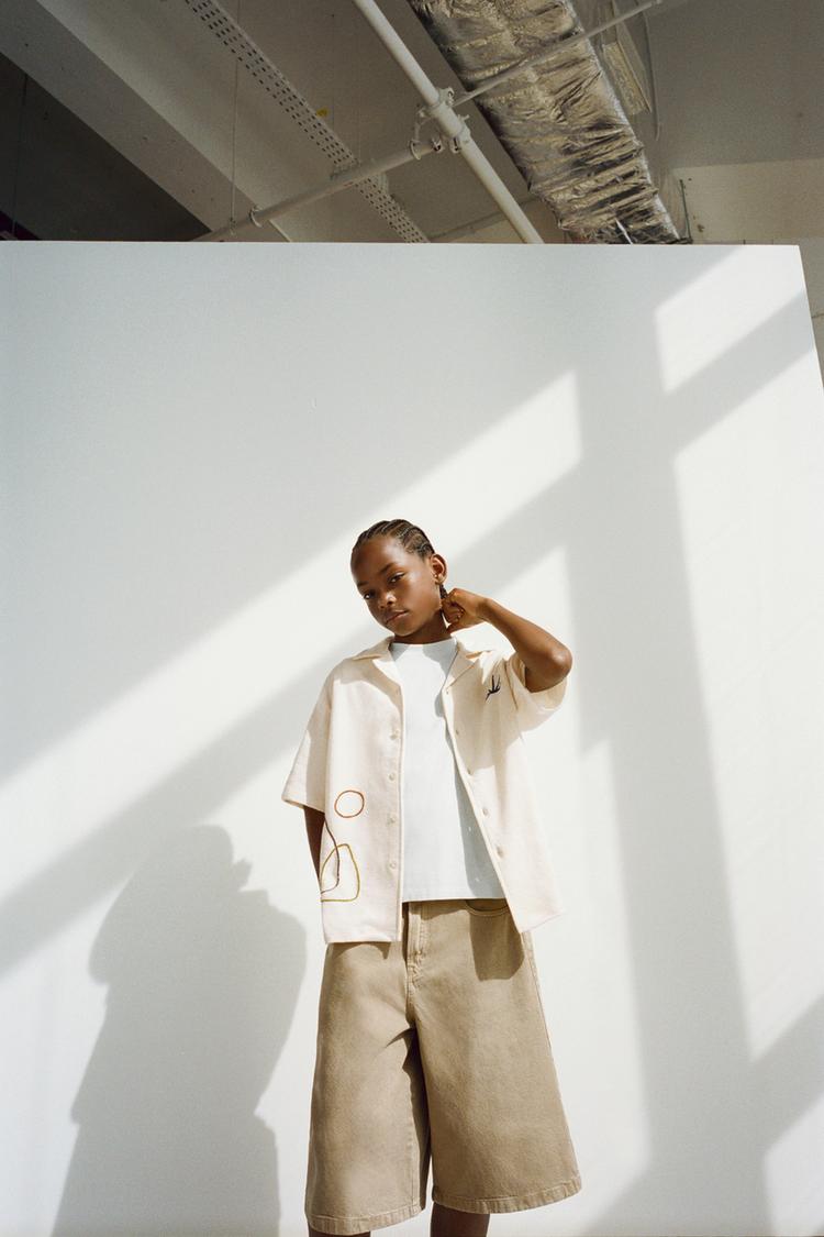 EMBROIDERED TOWEL EFFECT SHIRT