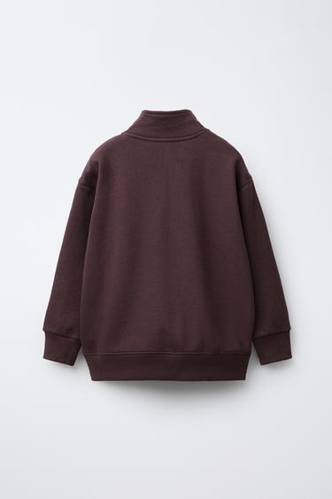 ENSEMBLE SWEAT ZIPPÉ ET PANTALON DE JOG AVEC ÉTIQUETTES - Aubergine de Zara - Image 2