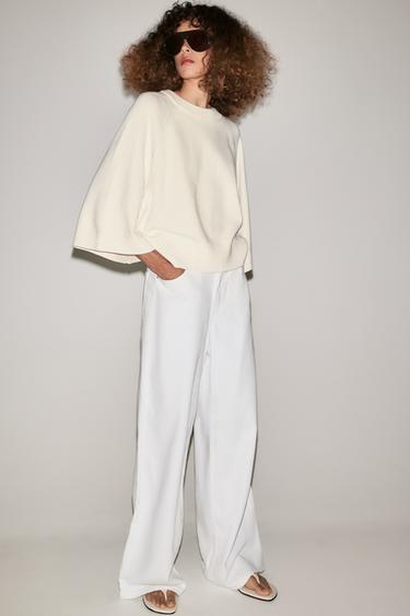 JERSEY PUNTO MANGA ANCHA - Blanco roto de Zara - Imagen 0
