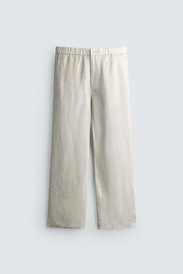 PANTALÓN REGULAR FIT 100% LINO - Arena de Zara