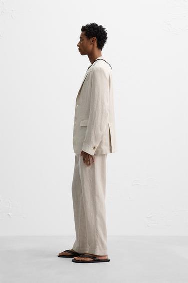 100% LINEN SUIT TROUSERS - Sand by Zara - Image 3