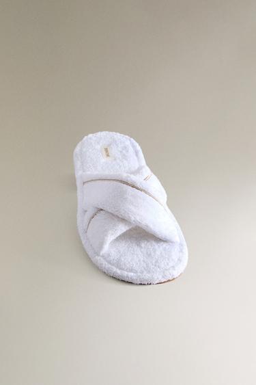 CHAUSSONS DE BAIN CROISÉS TISSU ÉPONGE - Blanc de Zara - Image 5