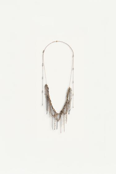 Zara LIMITED EDITION SPARKLY NECKLACE - Gold / Silver