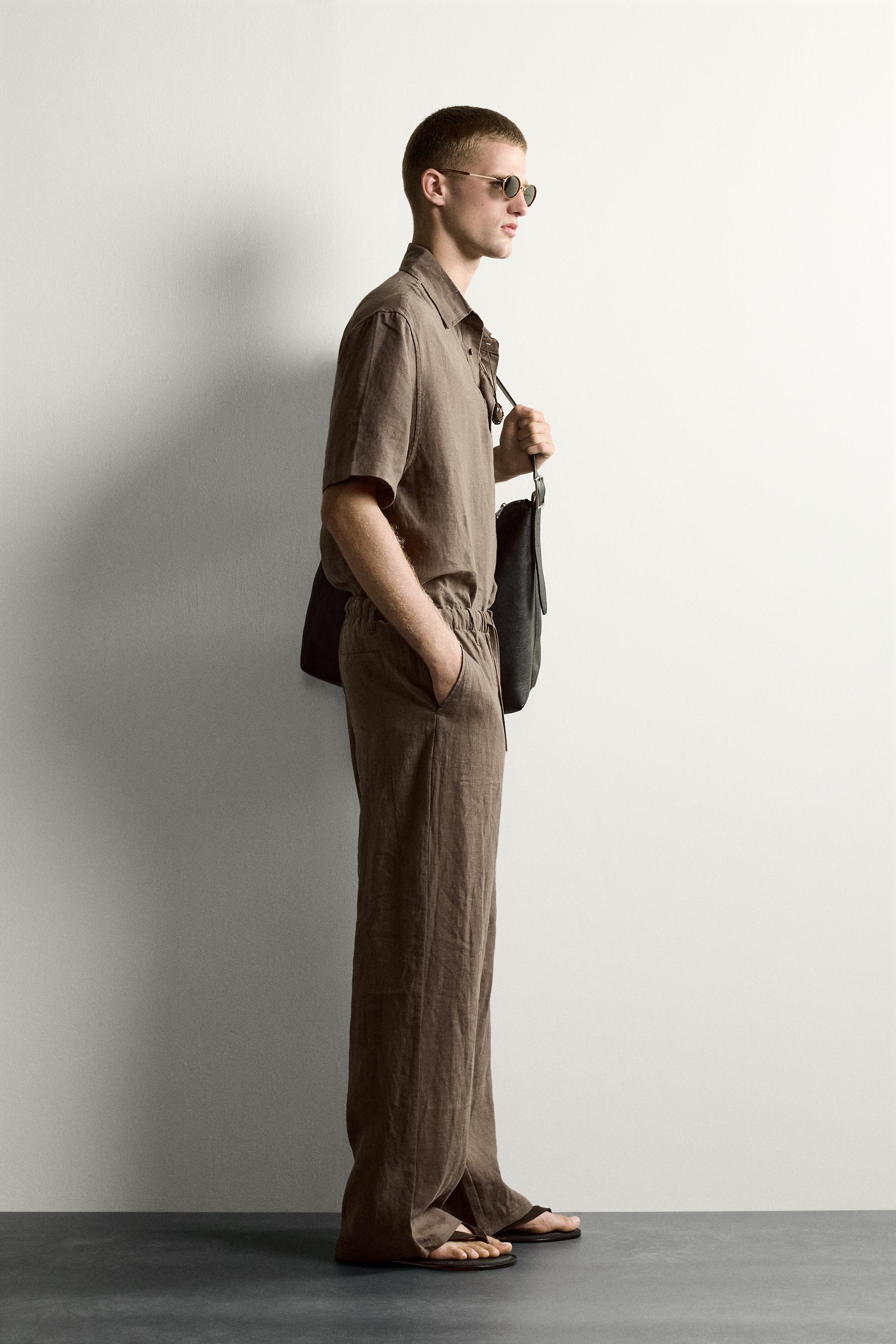 100% LINEN BOXY FIT POLO SHIRT