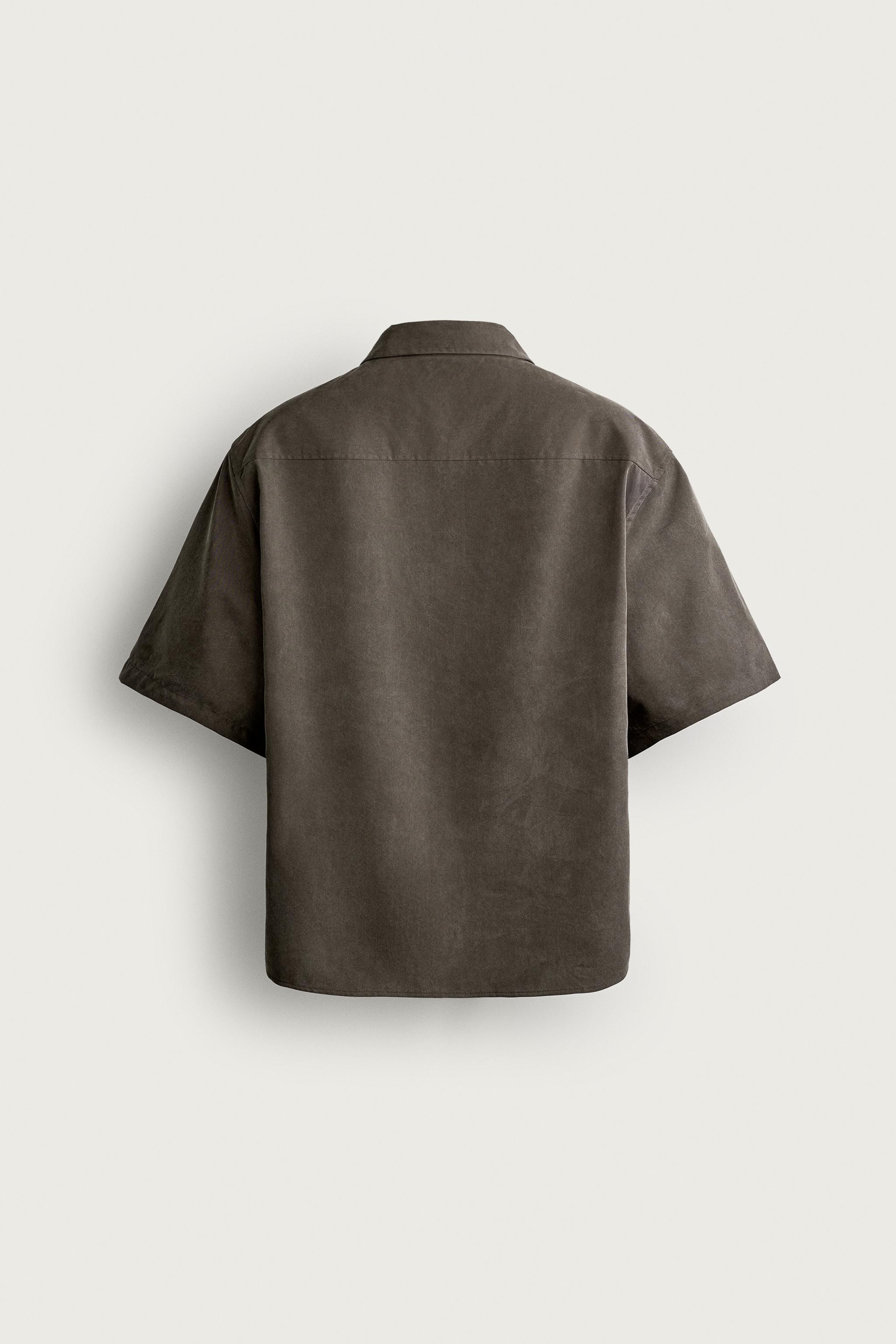 Zara RELAXED FIT DÖKÜMLÜ GÖMLEK görsel 8