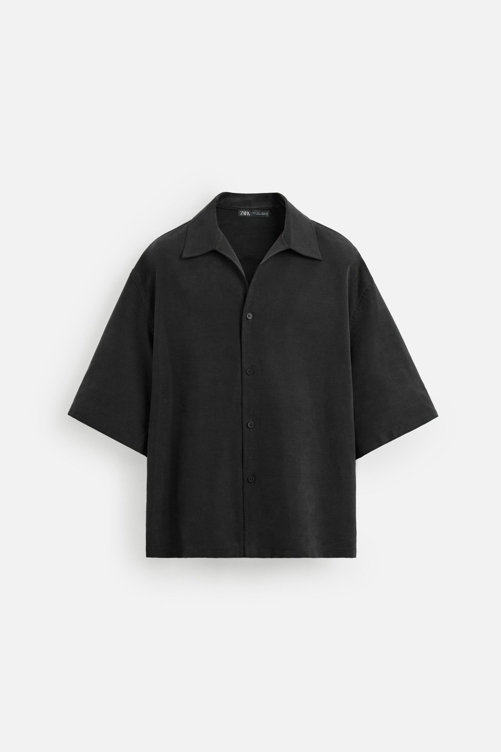 国内発送★ZARA★フルイドリラックスフィットシャツ フルイドリラックスフィットシャツ - ブラック | ZARA Japan / 日本