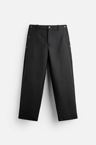 BUTTON SUIT TROUSERS - Black by Zara