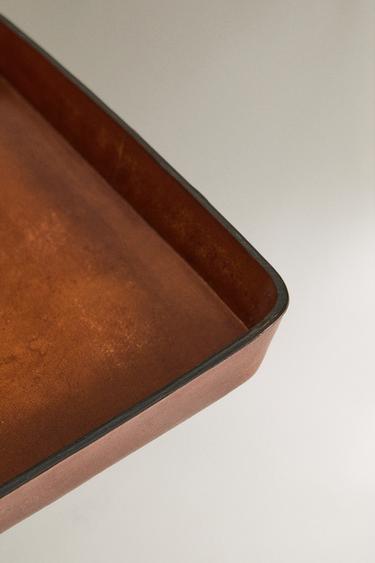 PLATEAU CUIR BORDS ARRONDIS - Marron de Zara - Image 2