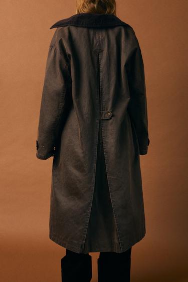 WAXED-EFFECT TRENCH COAT - Brandy by Zara