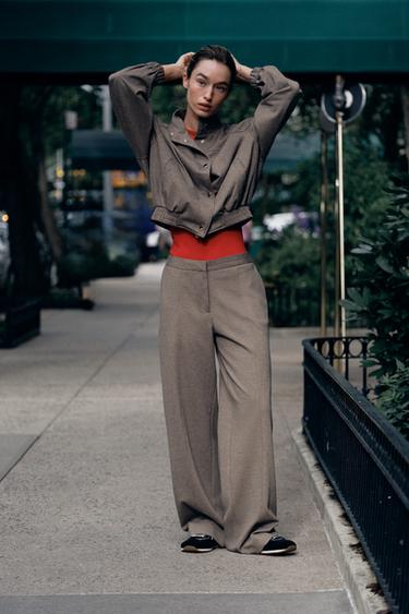 SOFT STRAIGHT-LEG PANTS — Light brown 1
