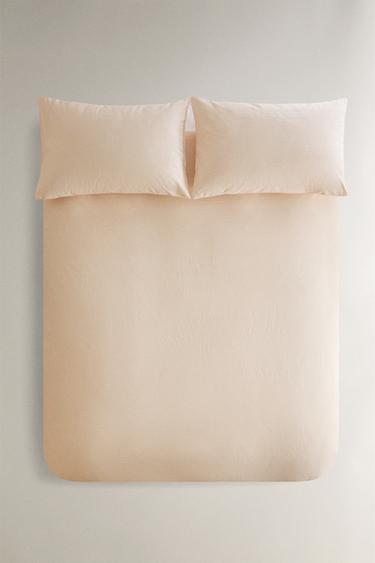 STRIPED TEXTURED DUVET COVER - Pink by Zara