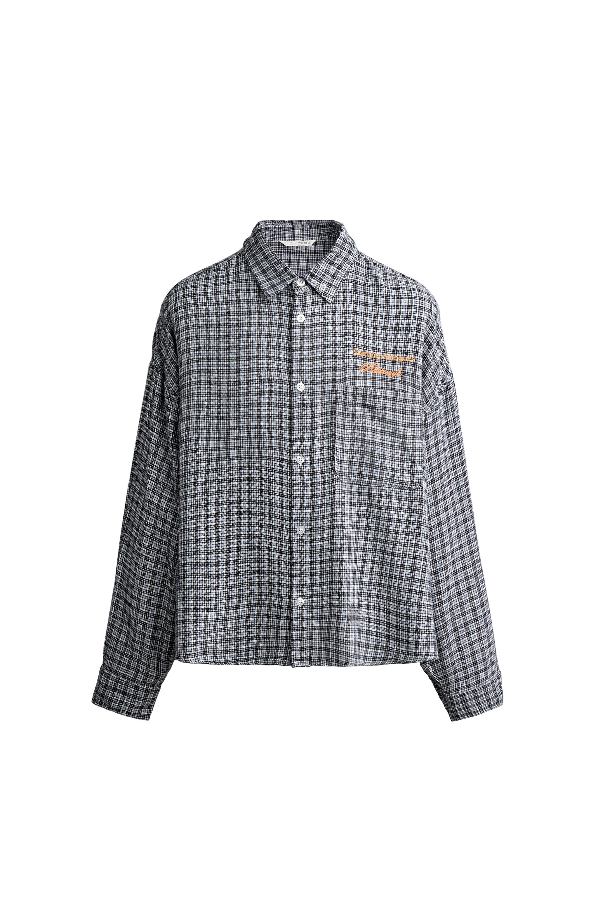 CAMISA CUADROS BORDADOS COMBINADOS