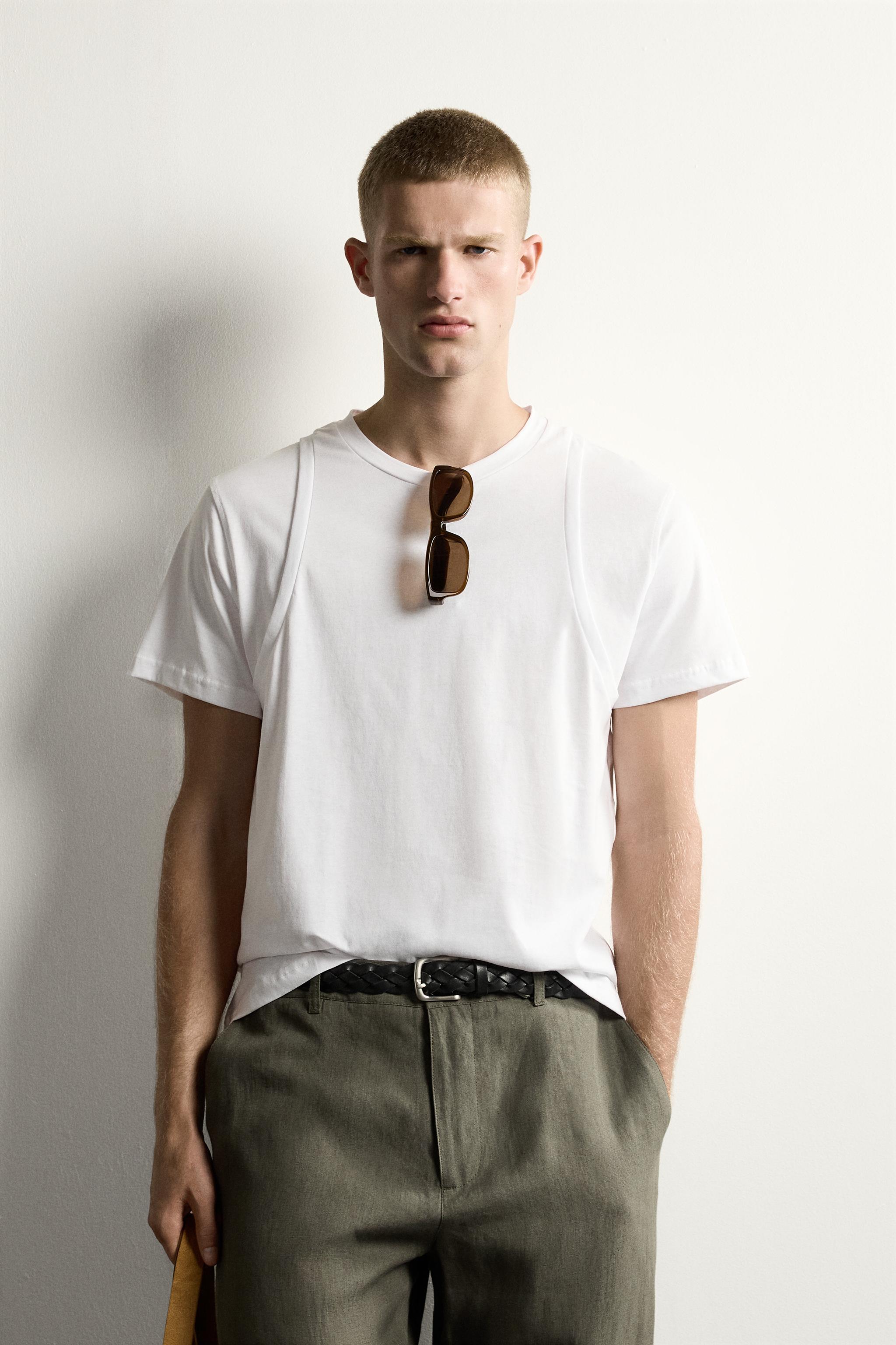 LAYERED EFFECT T-SHIRT — White