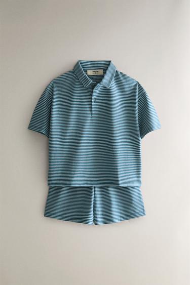 STRIBET PYJAMASSÆT TIL BØRN - blå fra Zara - Billede 0
