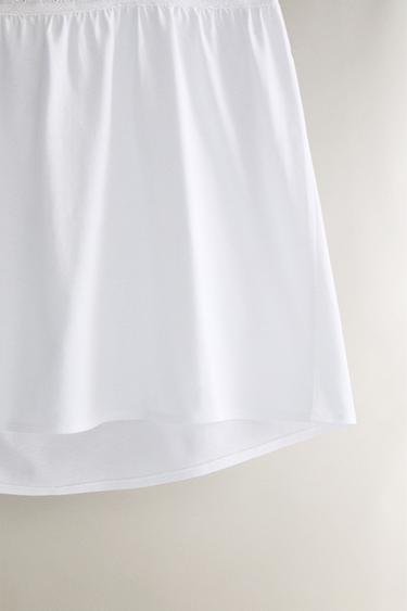 TOP COTON DENTELLE - Blanc de Zara - Image 3