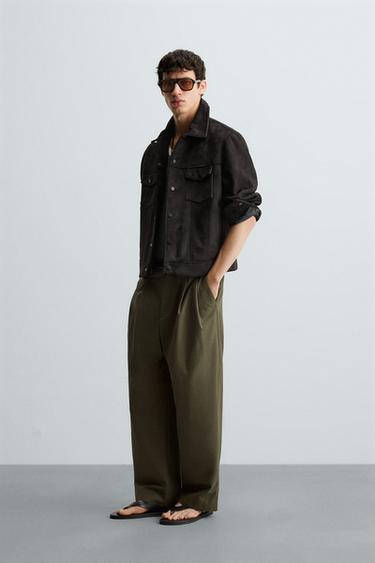 VESTE EFFET DAIM REGULAR FIT - Noir de Zara - Image 3