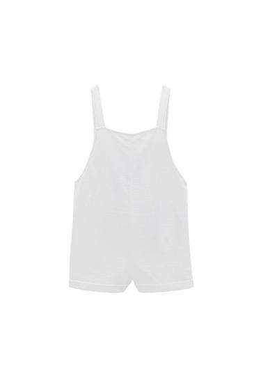 TEXTURED SHORT DUNGAREES