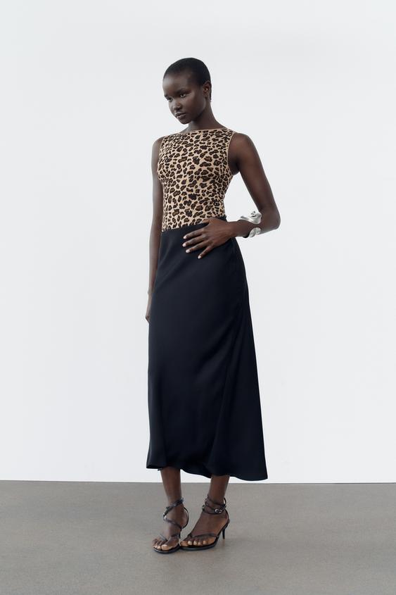 ANIMAL PRINT STRETCH KNIT BODYSUIT Leopard ZARA New Zealand