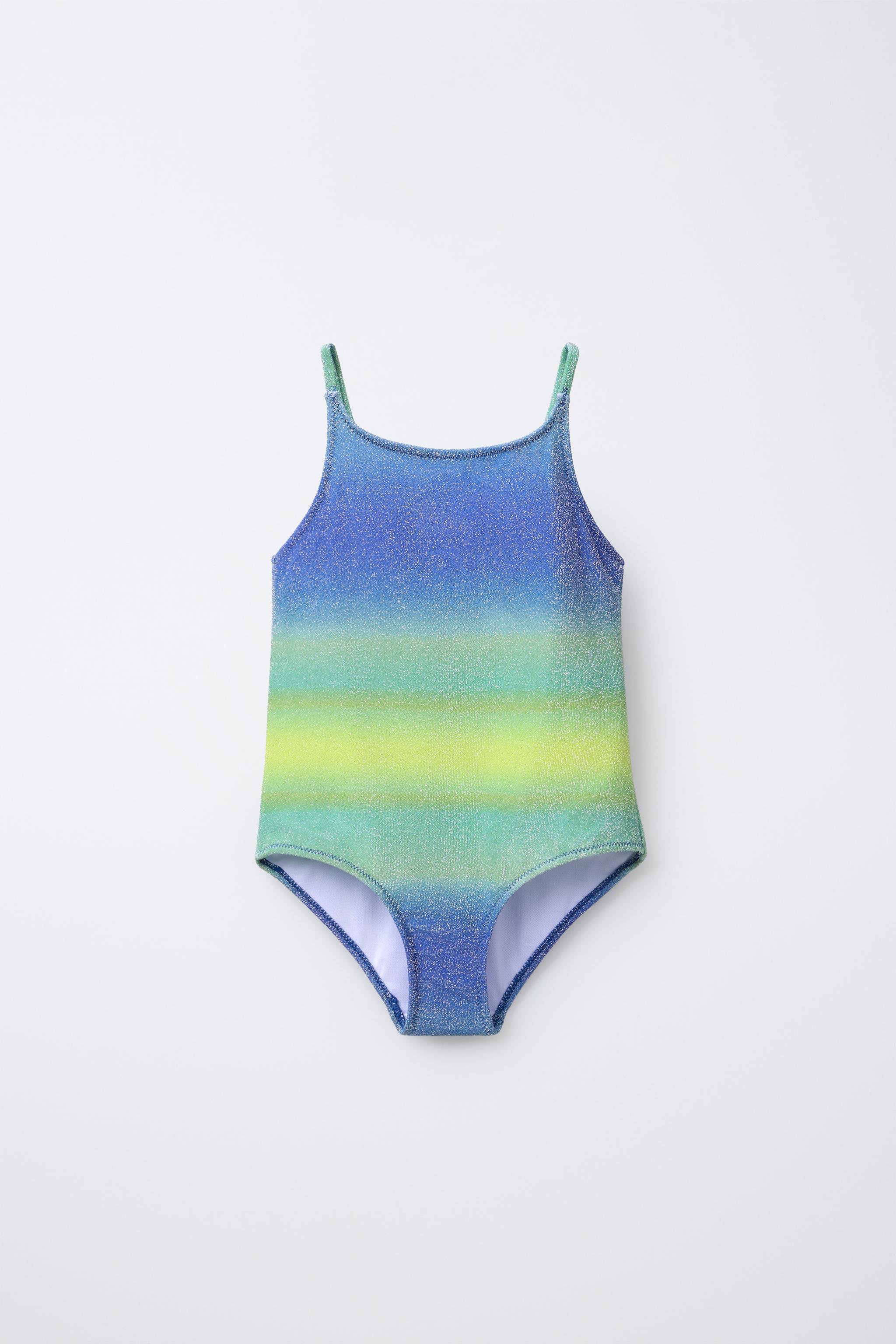 6-14 YEARS/ SHIMMER SWIMSUIT - Blue / Green | ZARA United States