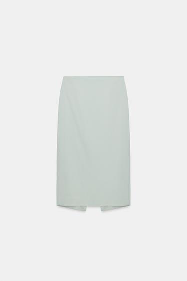 JUPE MIDI OUVERTURE ZW COLLECTION - Gris de Zara - Image 5