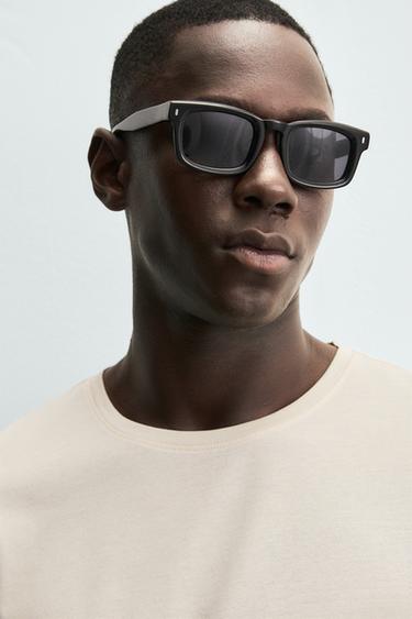 Zara MERCERIZED FINISH T-SHIRT - Oyster-white