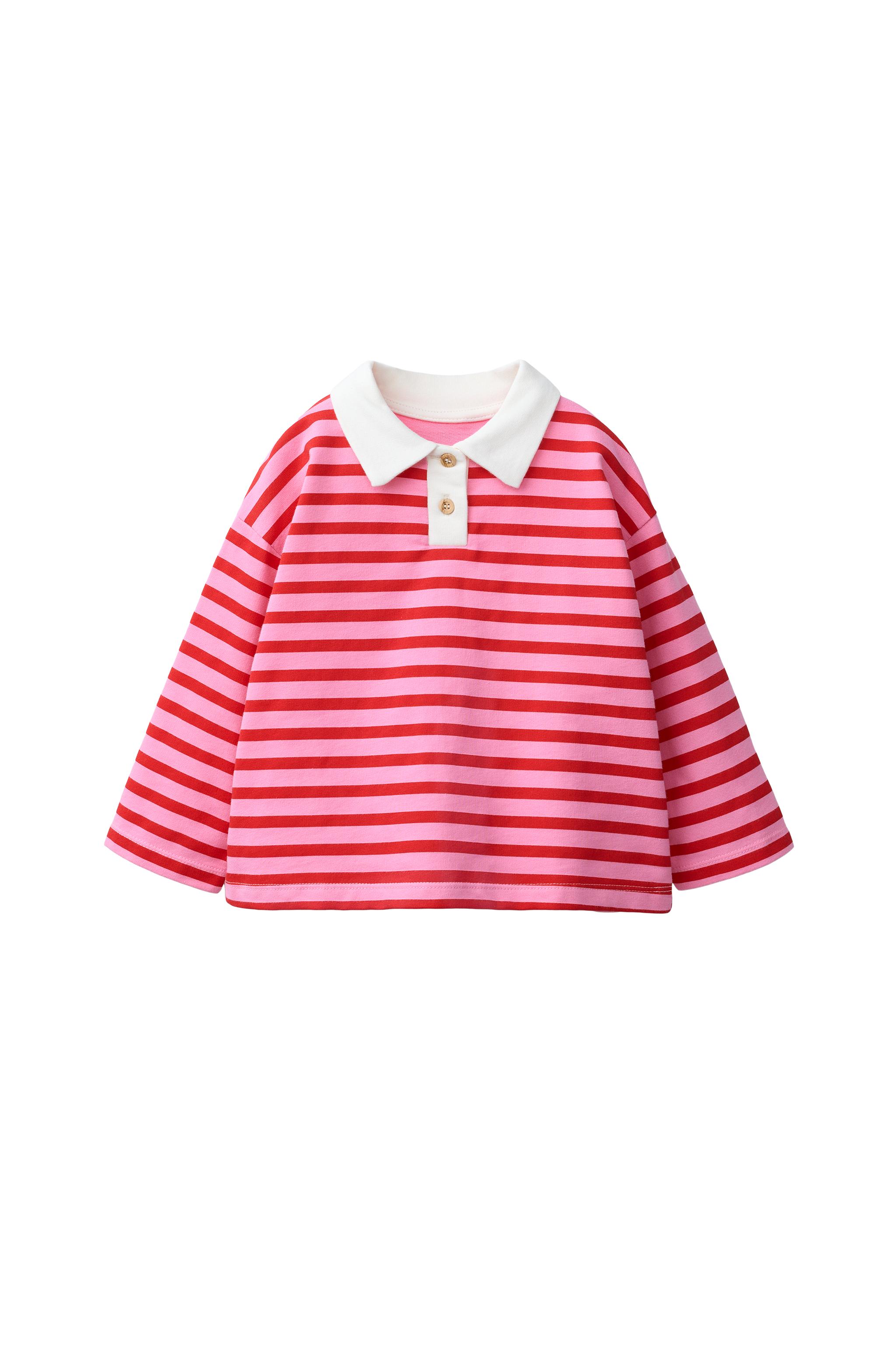 ストライプ柄ポロシャツ - 濃青 | ZARA Japan / 日本