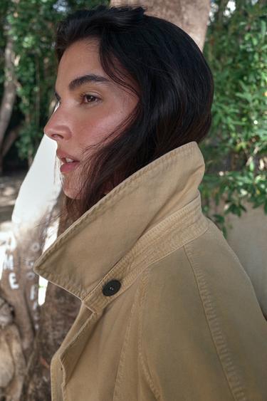 WASHED EFFECT SHORT TRENCH COAT - camel by Zara - Image 2