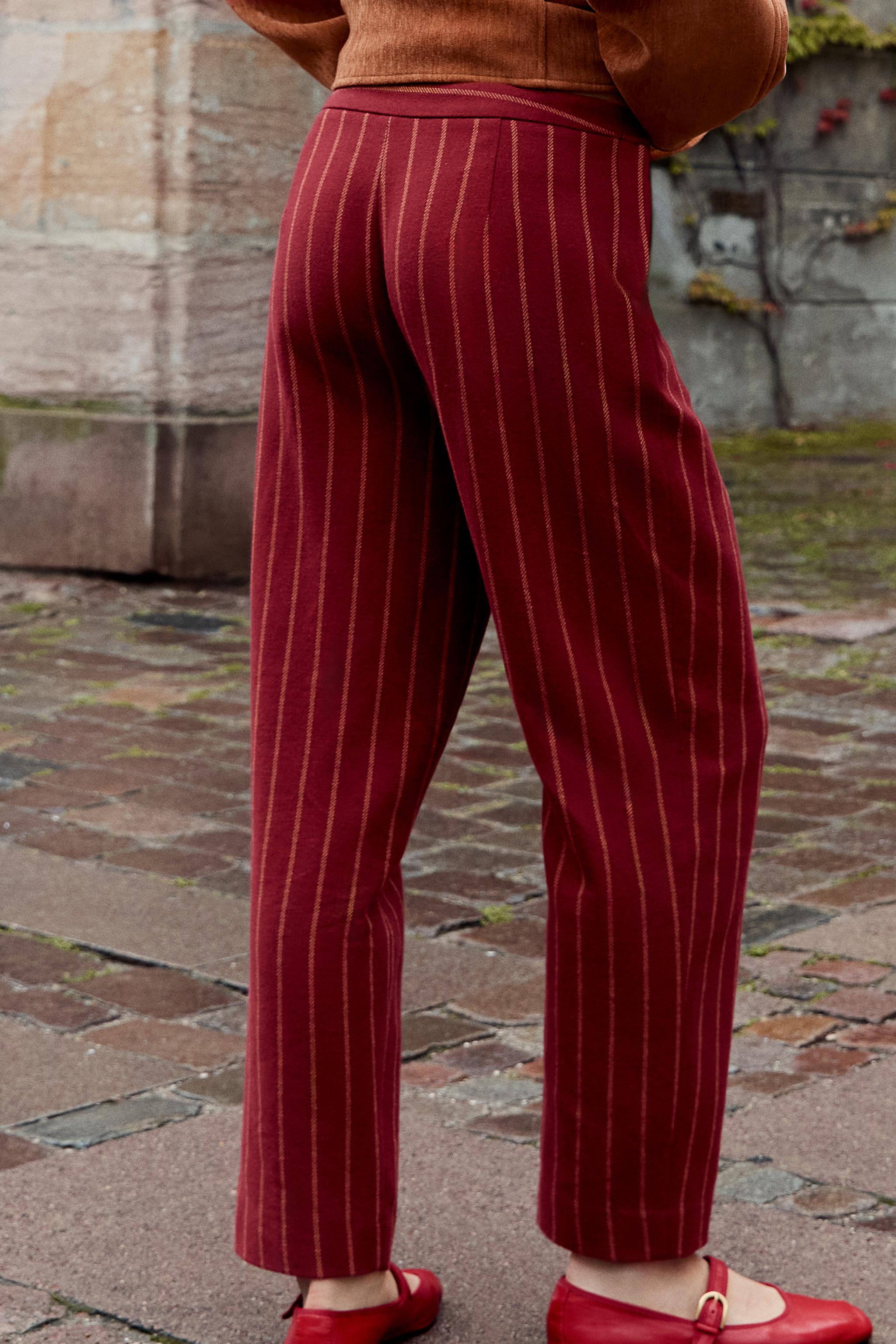 STRIPED STRAIGHT-LEG PANTS