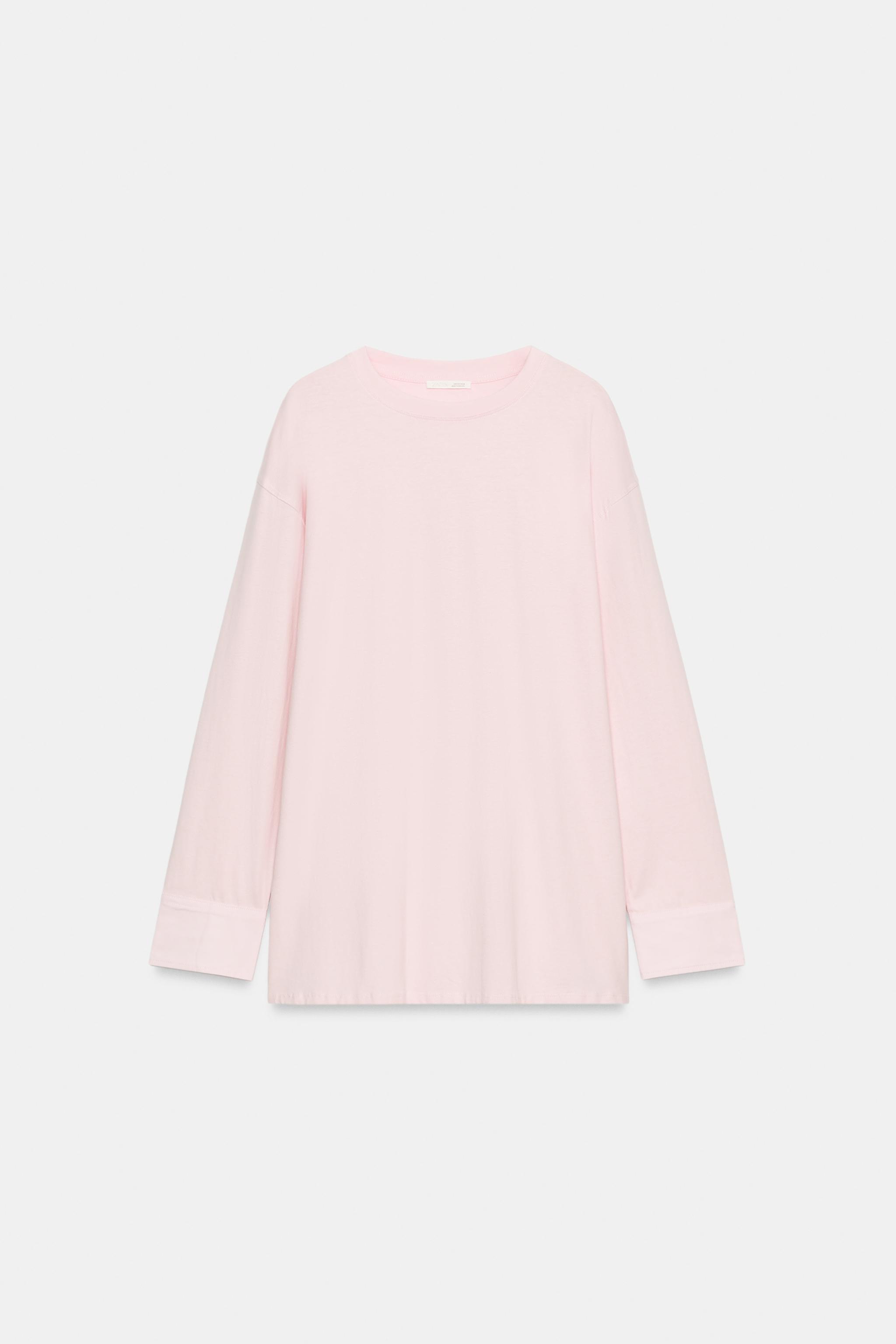 Женские футболки Zara COMBINATION LONG SLEEVE T-SHIRT — фото 8