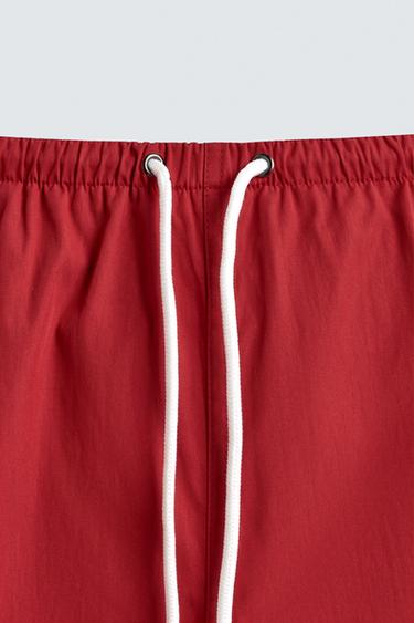CONTRAST TRIM SHORTS - Red by Zara - Image 8