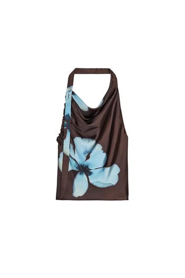 FLORAL PRINT SATIN TOP - Multicoloured by Zara - Image 0