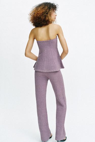 STRETCH TEXTURED TOP - Purple by Zara - Image 5