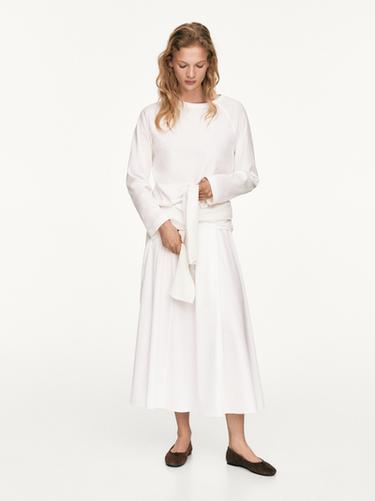 Zara Leather ballet flats with knot - Brown