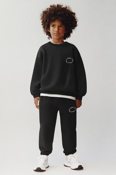 Zara BASIC TEXT SWEATSHIRT - Black