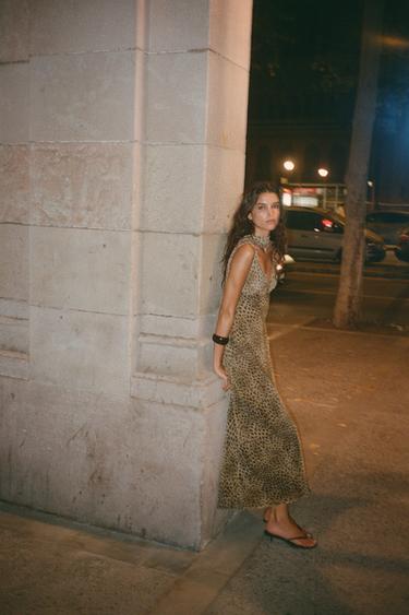 ANIMAL PRINT FOULARD DRESS - Leopard by Zara