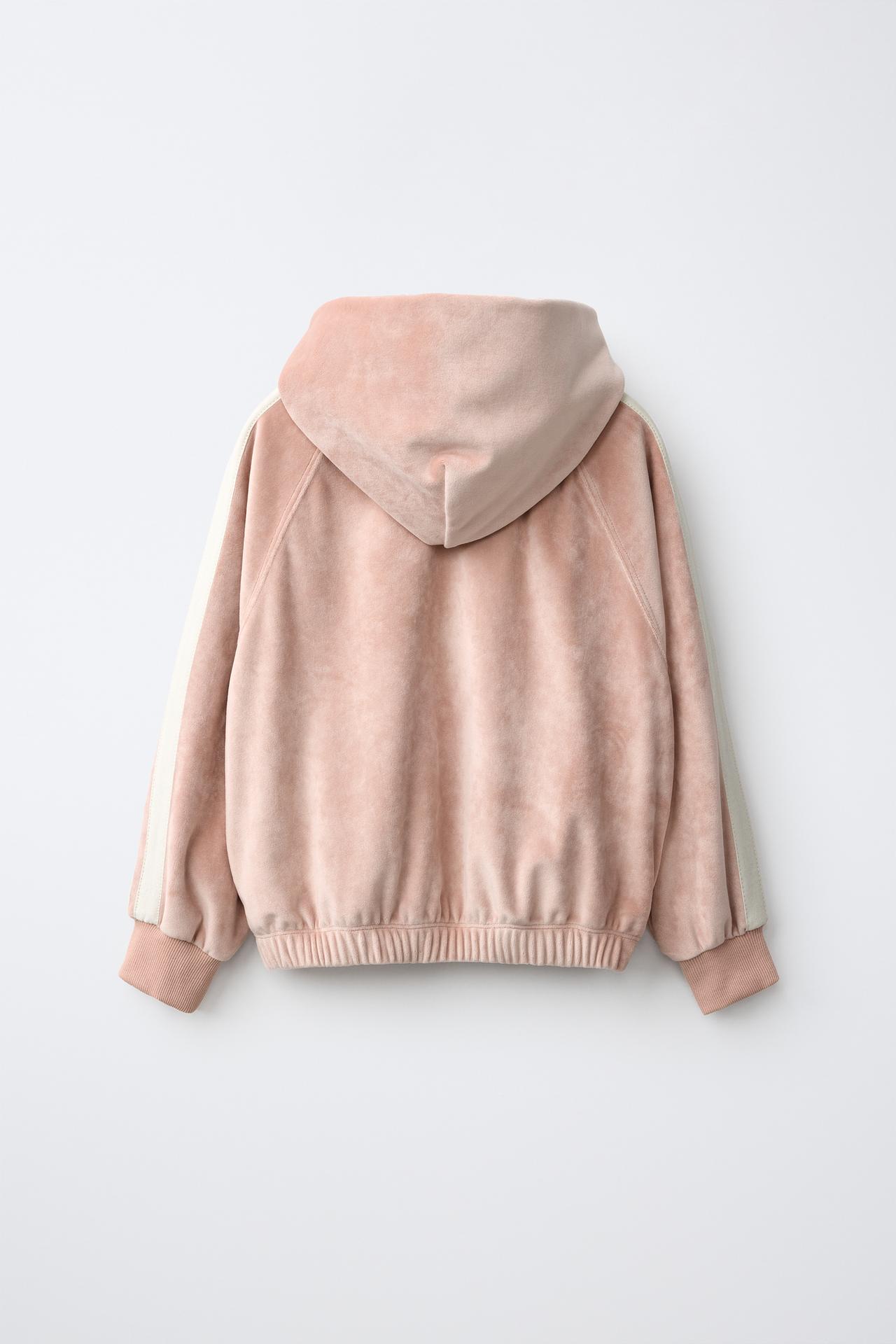 VELOUR FULL-ZIP HOODIE — Pink