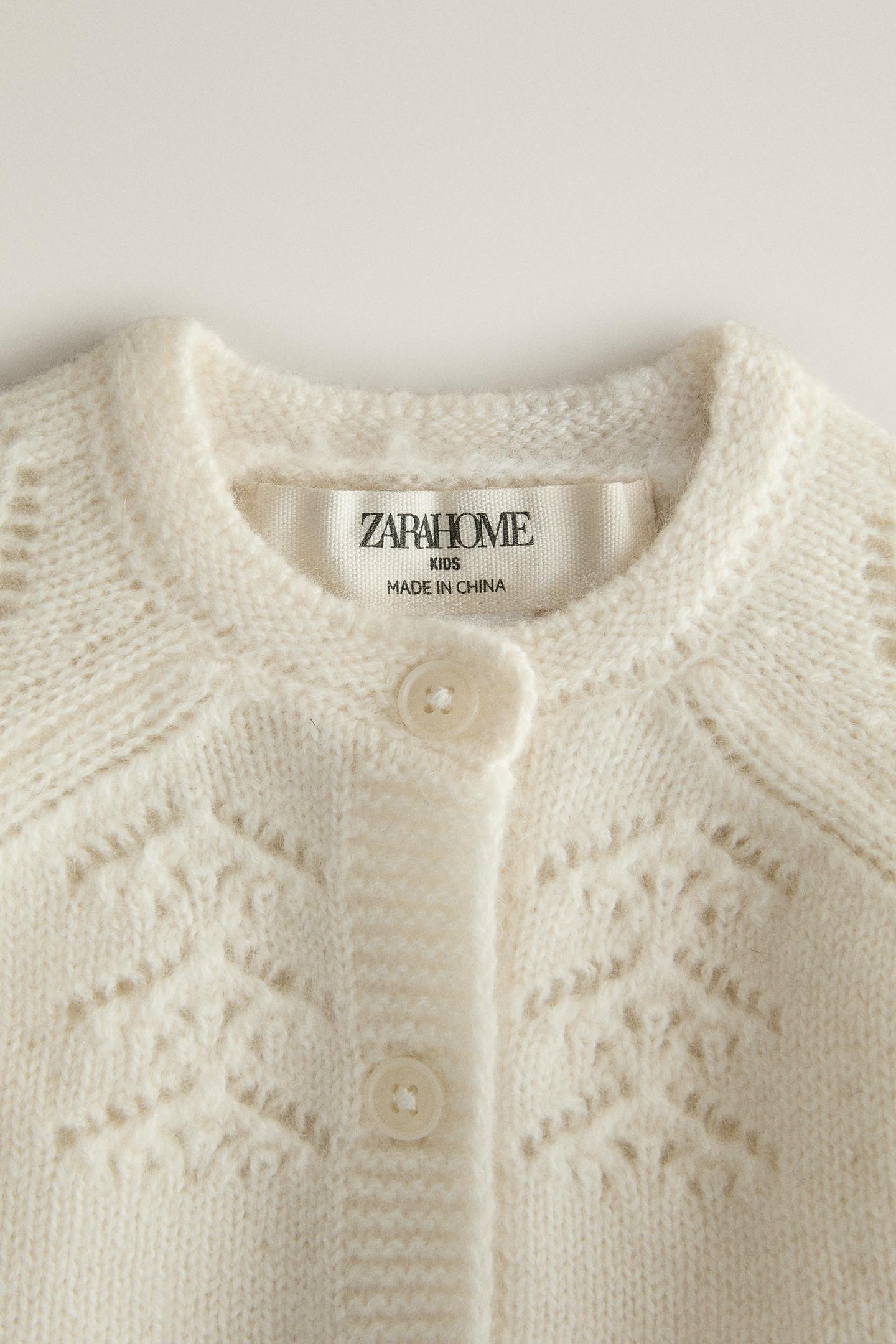 Детский кардиган Zara Cardigan, цвет: Устричный белый — фото 2