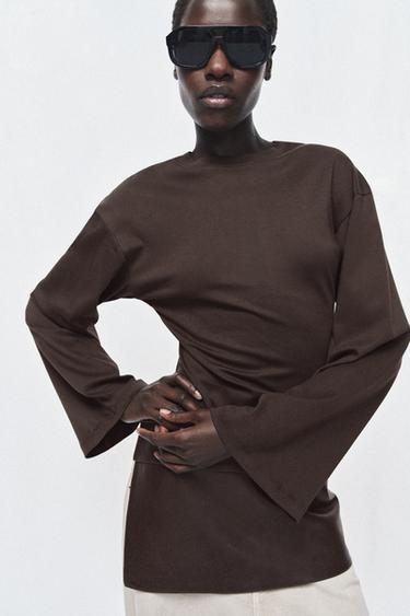 ROKRIEM 100% LEER - Bruin van Zara