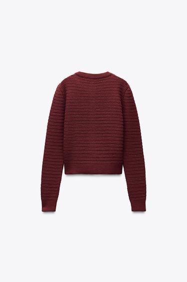 GILET EN MAILLE STRUCTURÉ - Bordeaux de Zara - Image 3